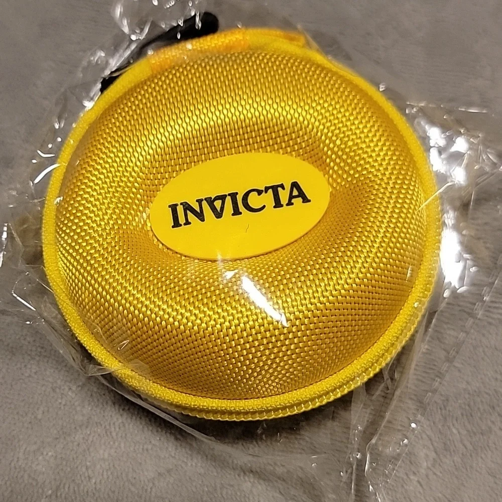 NEW Invicta Bright Yellow Round Travel Protective Zipper Collector Watch Case